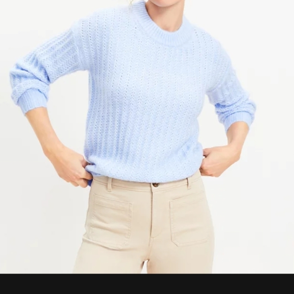 LOFT Fuzzy Ribbed Sweater